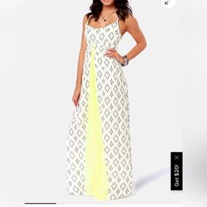 O'Neill Lagoon Ivory Print Maxi Dress Size 9